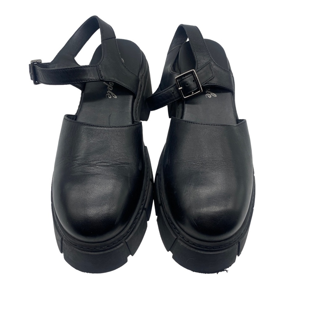 Free People Milan Mary Jane Black Leather Chunky Size 37.5 - Picture 5 of 7